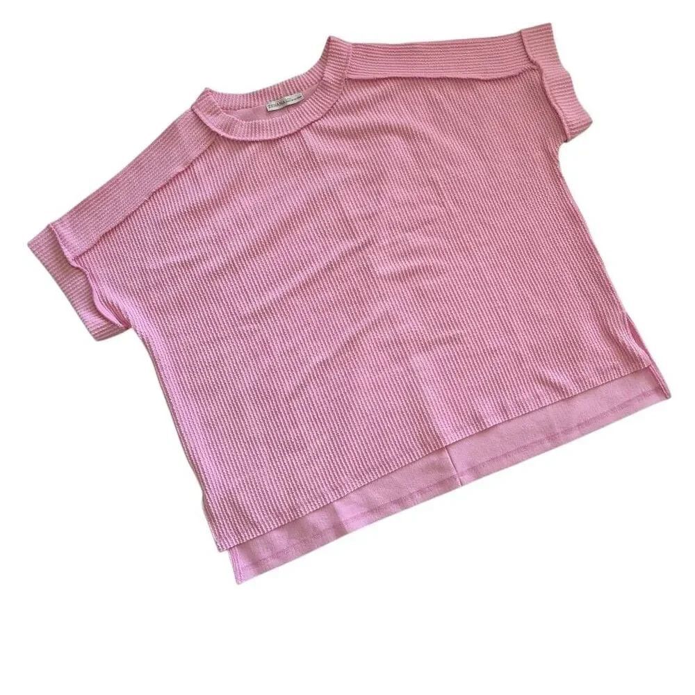 Zenana Round Collar Boxie Top Pink Large/XLarge